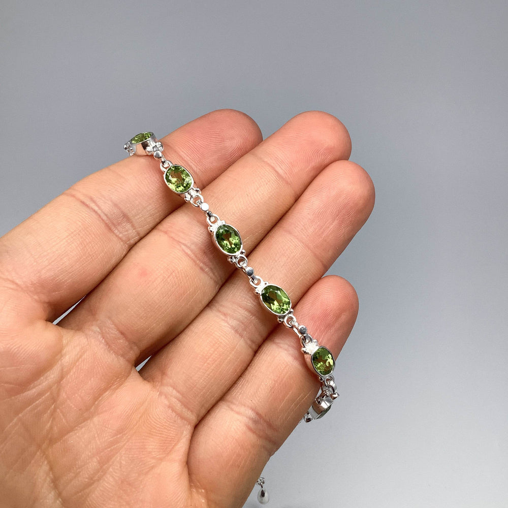 Peridot Sterling Silver Bracelet - Rocks and Gems Canada
