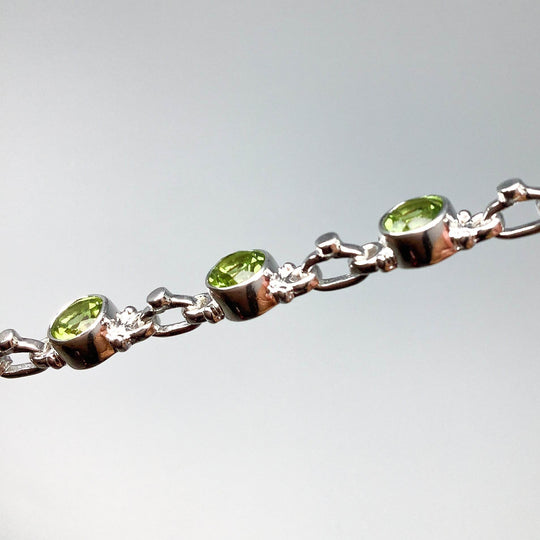 Peridot Sterling Silver Bracelet - Rocks and Gems Canada