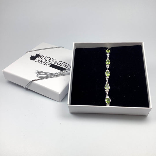 Peridot Sterling Silver Bracelet - Rocks and Gems Canada