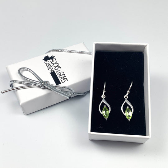 Peridot Dangle Earrings - Rocks and Gems Canada