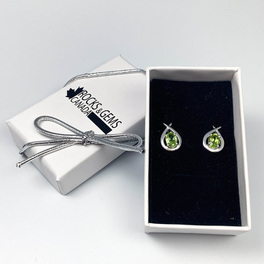 Peridot Stud Earrings - Rocks and Gems Canada