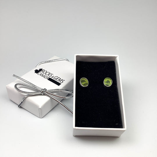 Peridot Stud Earrings - Rocks and Gems Canada