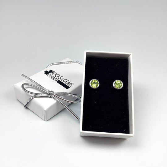 Peridot Stud Earrings - Rocks and Gems Canada