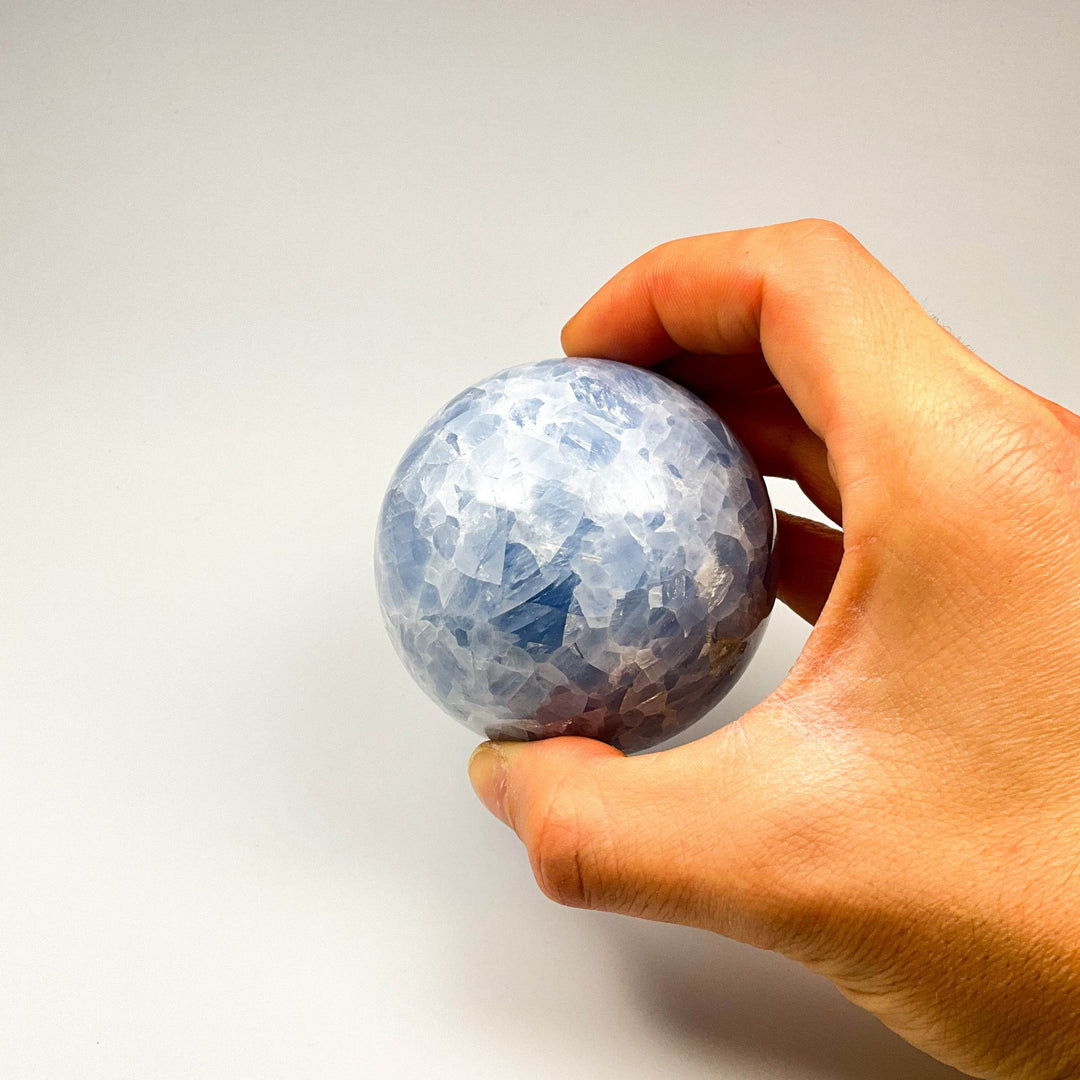 Blue Calcite Sphere - Rocks and Gems Canada