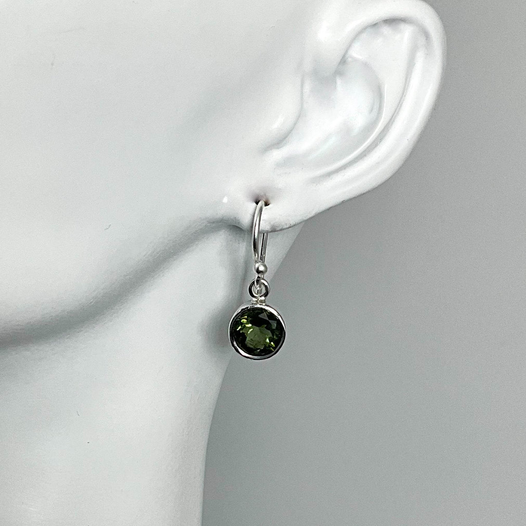 Moldavite Dangle Earrings - Rocks and Gems Canada