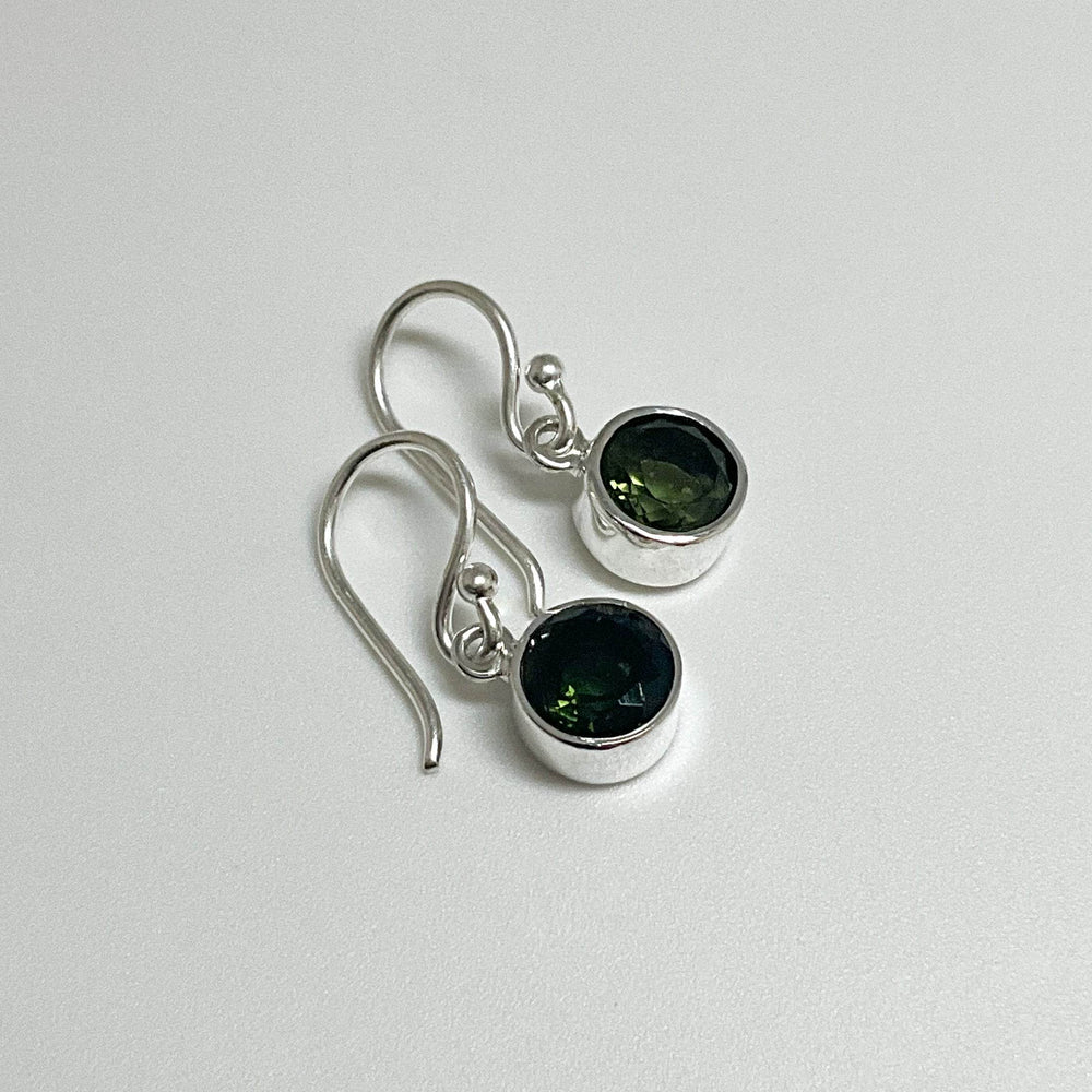 Moldavite Dangle Earrings - Rocks and Gems Canada