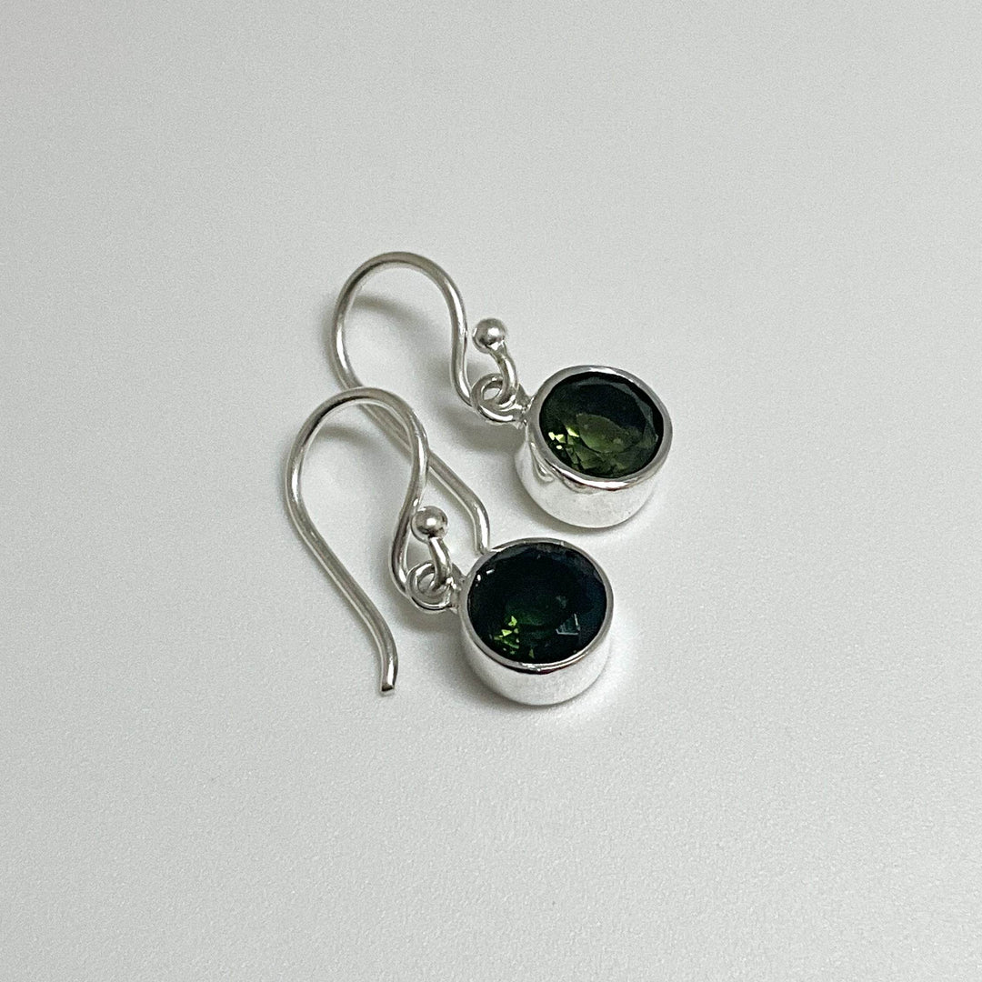 Moldavite Dangle Earrings - Rocks and Gems Canada