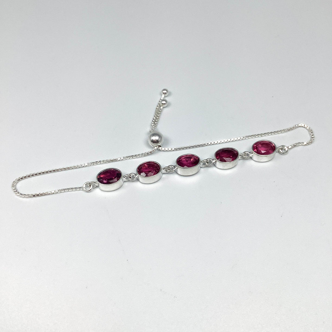 Pink Tourmaline Sterling Silver Bracelet - Rocks and Gems Canada
