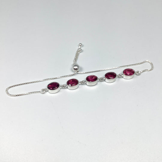 Pink Tourmaline Sterling Silver Bracelet - Rocks and Gems Canada