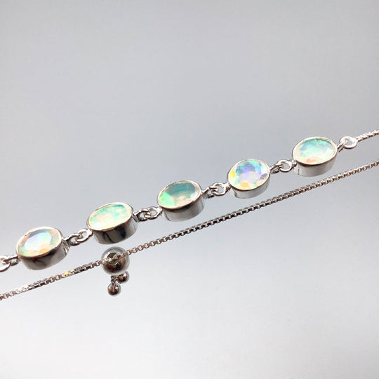 Ethiopian Fire Opal Sterling Silver Bracelet - Rocks and Gems Canada