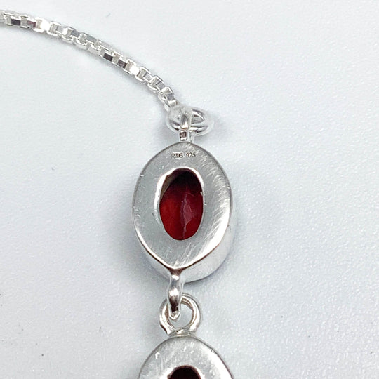 Garnet Sterling Silver Bracelet - Rocks and Gems Canada