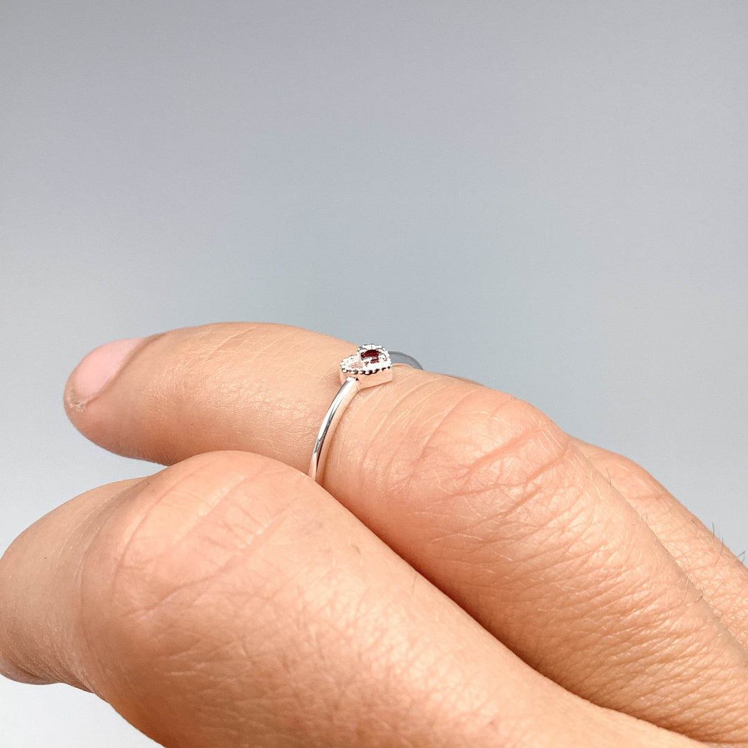 Garnet Heart Ring - Rocks and Gems Canada