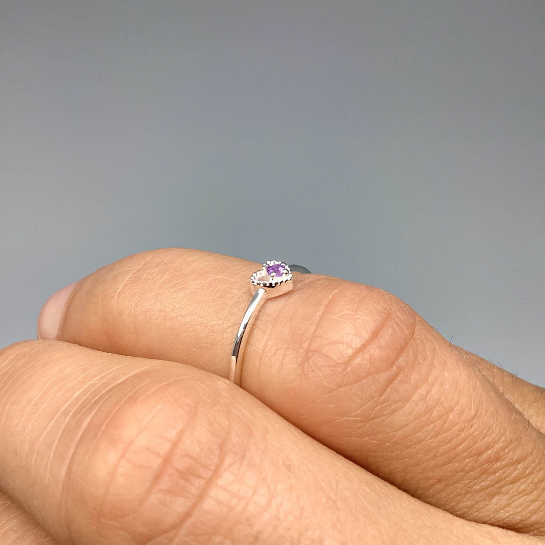 Amethyst Heart Ring - Rocks and Gems Canada