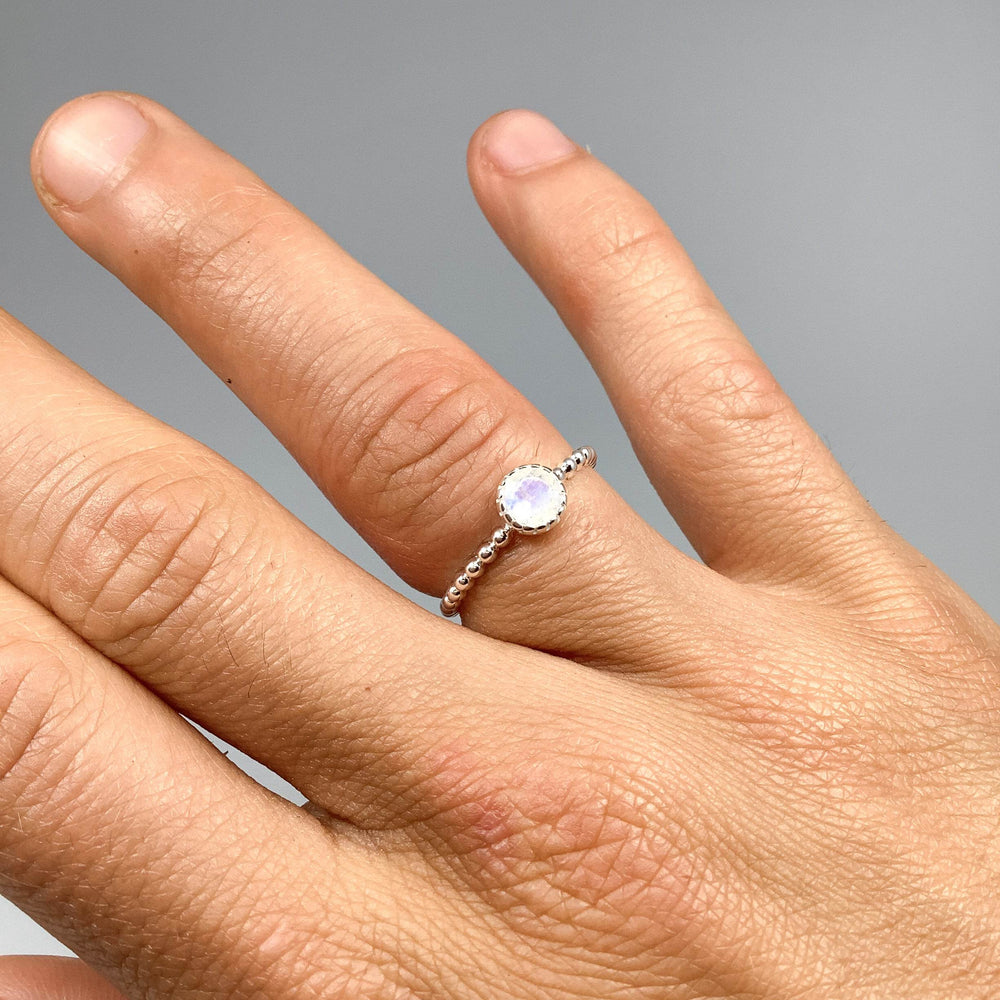 Rainbow Moonstone Ring - Rocks and Gems Canada