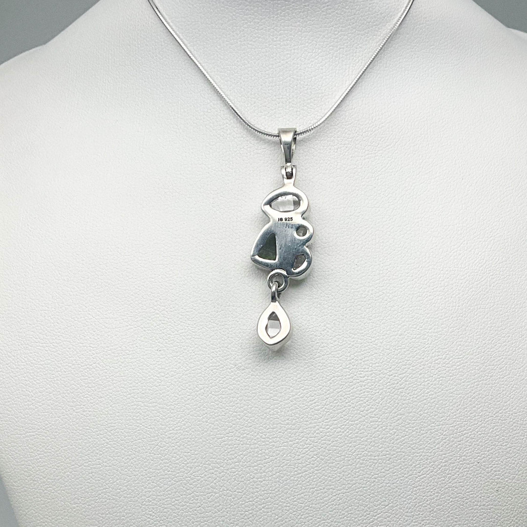 Herkimer Diamond and Moldavite Pendant - Rocks and Gems Canada