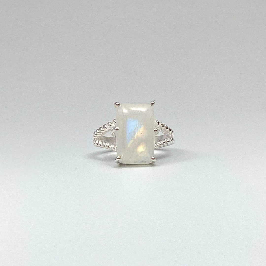 Rainbow Moonstone Ring - Rocks and Gems Canada