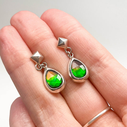 Alberta Ammolite Dangle Earrings - Rocks and Gems Canada