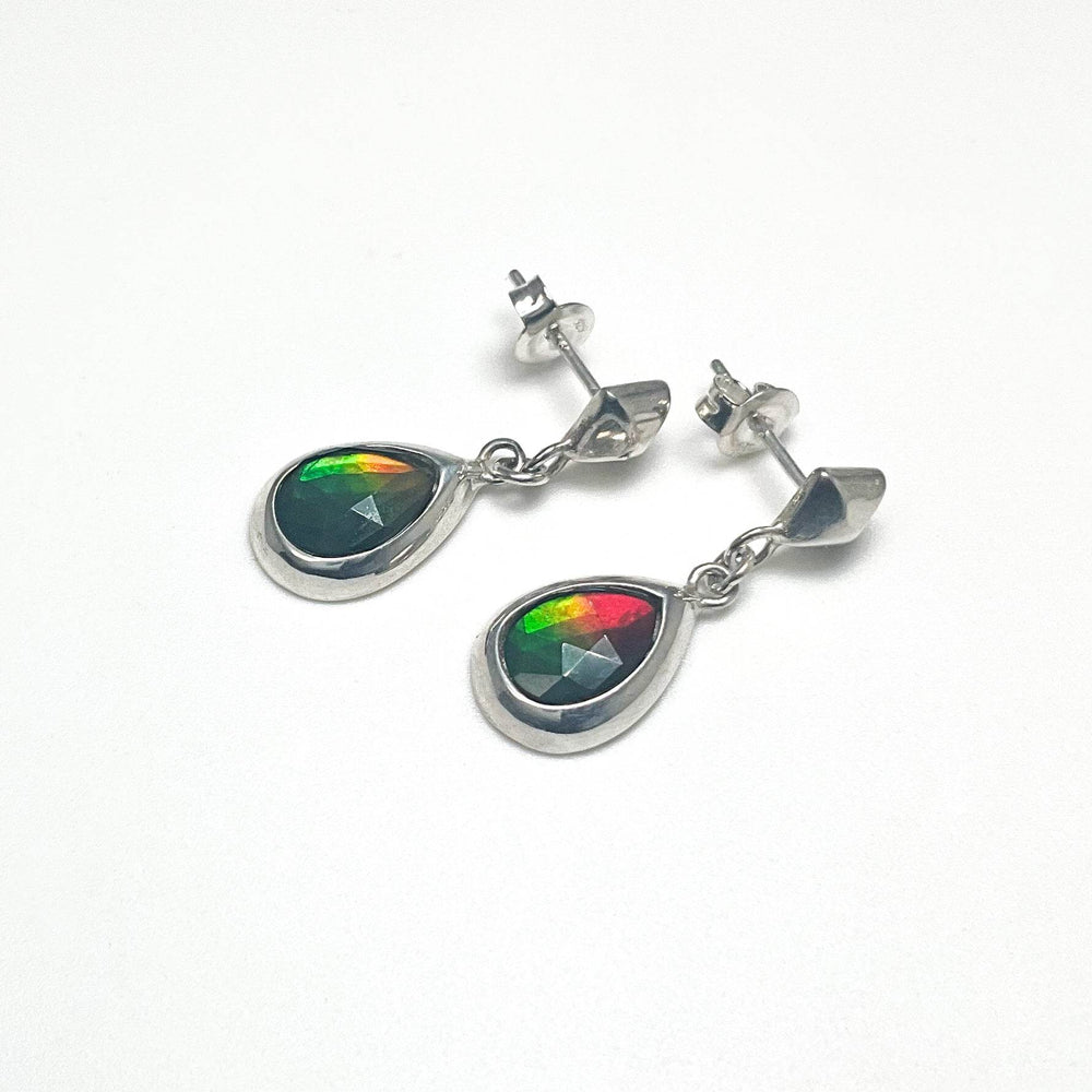 Alberta Ammolite Dangle Earrings - Rocks and Gems Canada