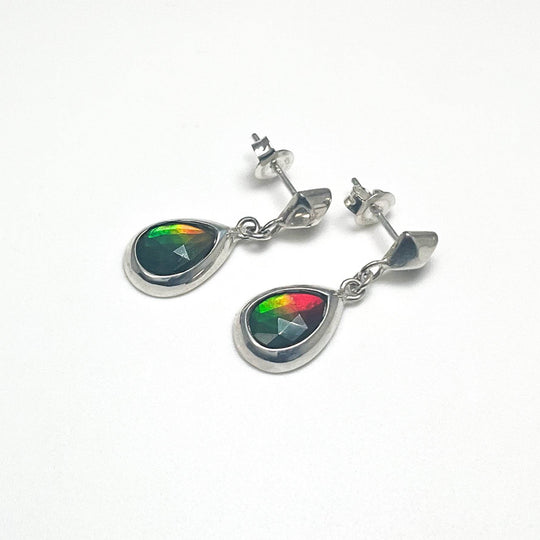 Alberta Ammolite Dangle Earrings - Rocks and Gems Canada