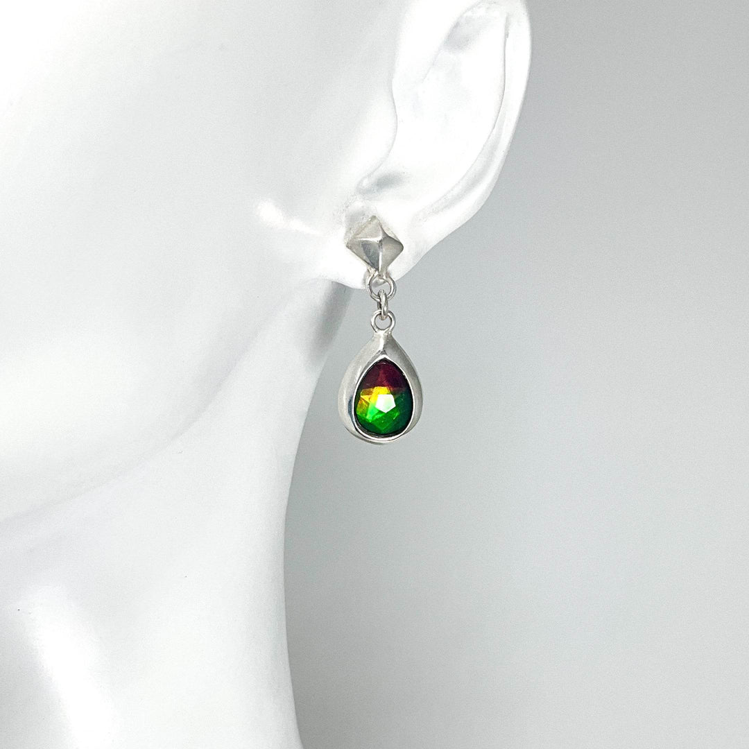 Alberta Ammolite Dangle Earrings - Rocks and Gems Canada