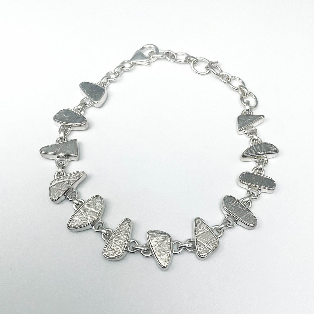 Muonionalusta Meteorite Sterling Silver Bracelet - Rocks and Gems Canada