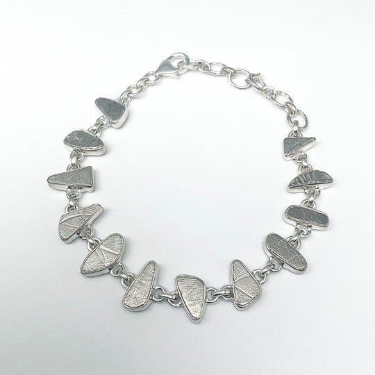 Muonionalusta Meteorite Sterling Silver Bracelet - Rocks and Gems Canada