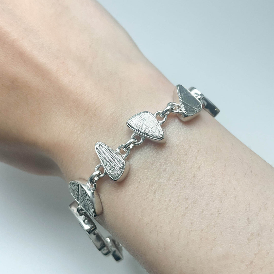 Muonionalusta Meteorite Sterling Silver Bracelet - Rocks and Gems Canada