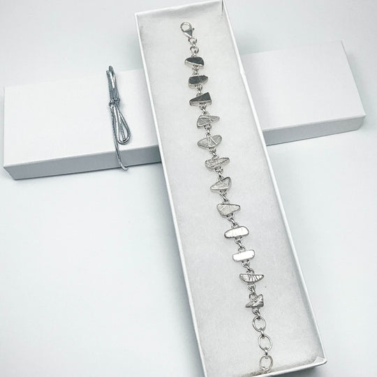 Muonionalusta Meteorite Sterling Silver Bracelet - Rocks and Gems Canada