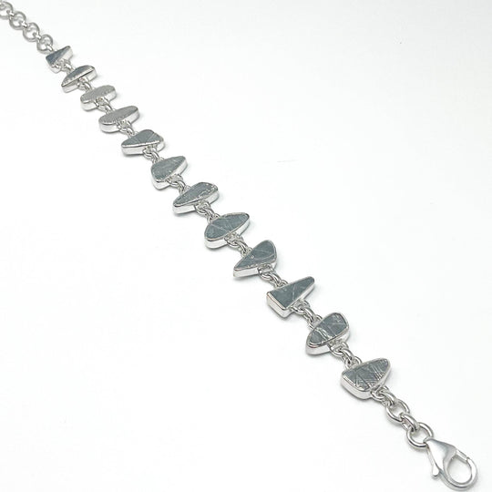 Muonionalusta Meteorite Sterling Silver Bracelet - Rocks and Gems Canada
