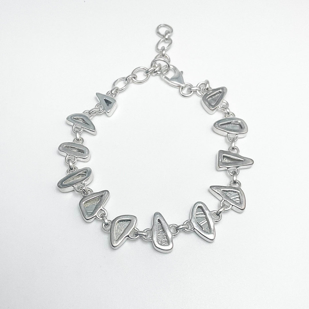 Muonionalusta Meteorite Sterling Silver Bracelet - Rocks and Gems Canada