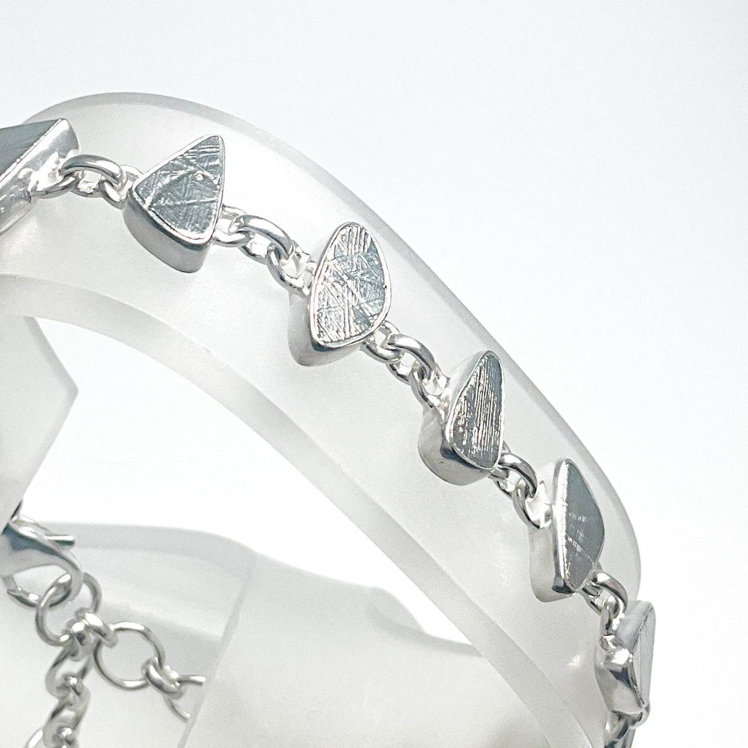 Muonionalusta Meteorite Sterling Silver Bracelet - Rocks and Gems Canada