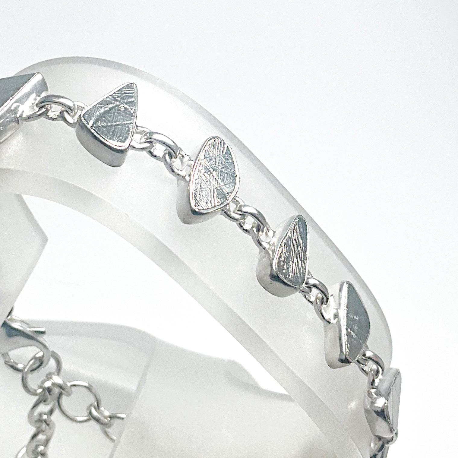 Muonionalusta Meteorite Sterling Silver Bracelet - Rocks and Gems Canada