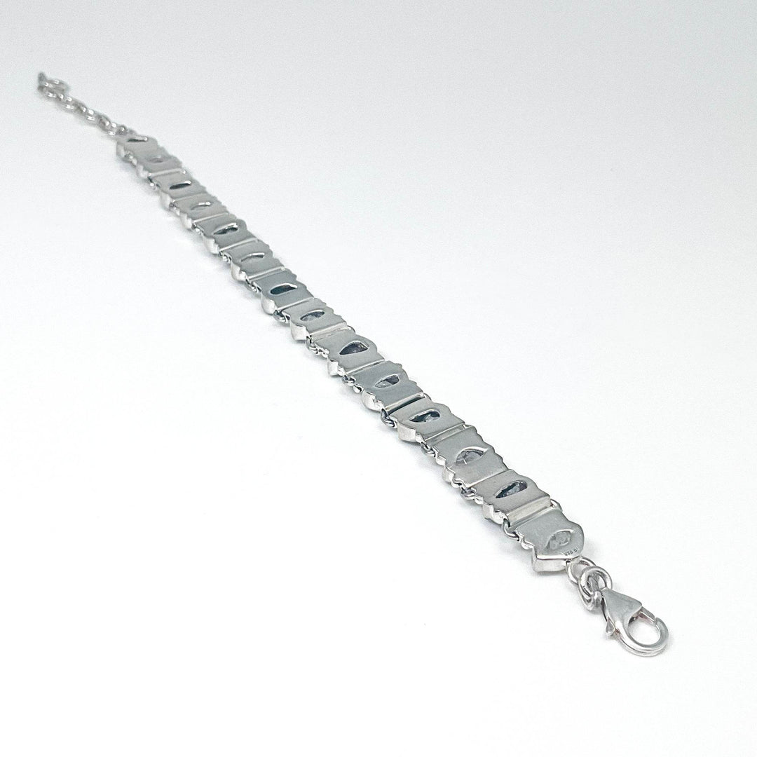 Campo Del Cielo Meteorite and Herkimer Diamond Sterling Silver Bracelet - Rocks and Gems Canada