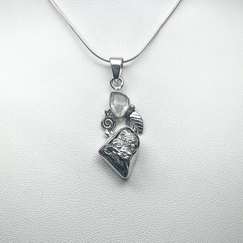 Campo Del Cielo Meteorite and Herkimer Diamond Pendant - Rocks and Gems Canada