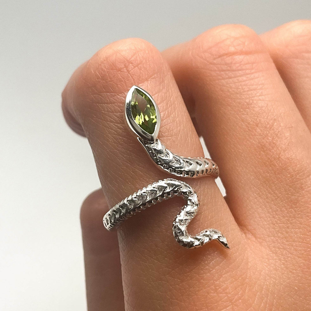 Peridot Snake Ring - Rocks and Gems Canada