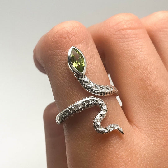 Peridot Snake Ring - Rocks and Gems Canada
