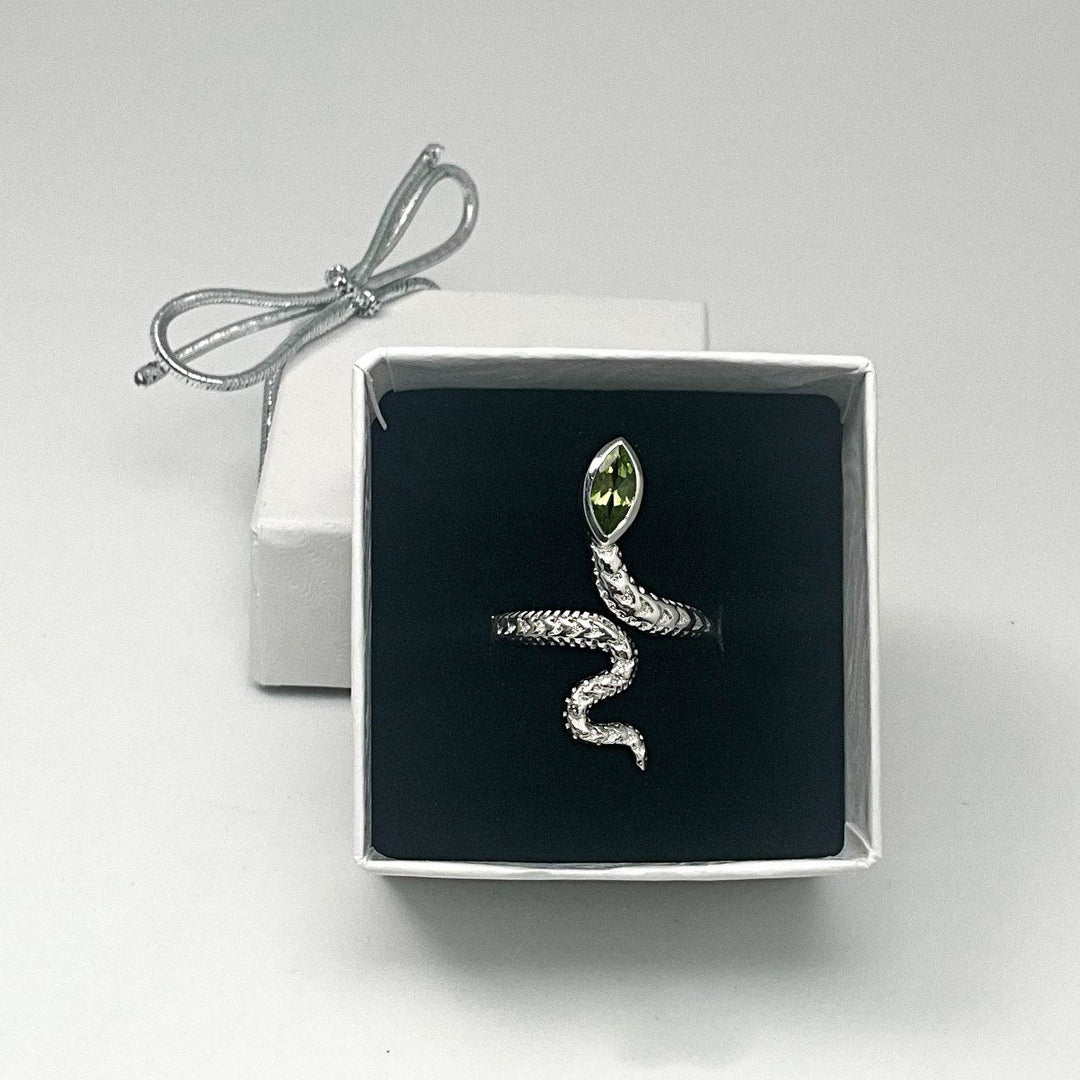Peridot Snake Ring - Rocks and Gems Canada
