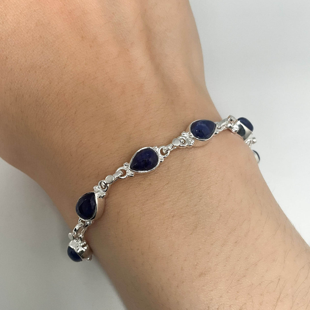 Sodalite Sterling Silver Bracelet - Rocks and Gems Canada