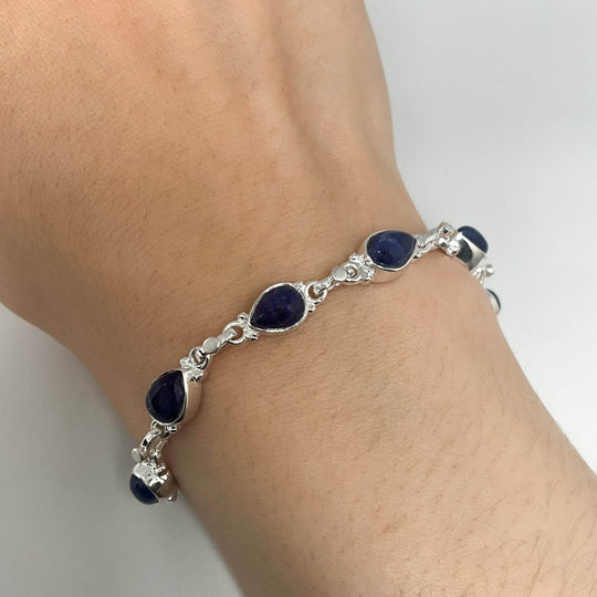 Sodalite Sterling Silver Bracelet - Rocks and Gems Canada