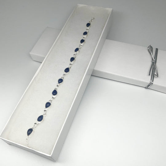 Sodalite Sterling Silver Bracelet - Rocks and Gems Canada