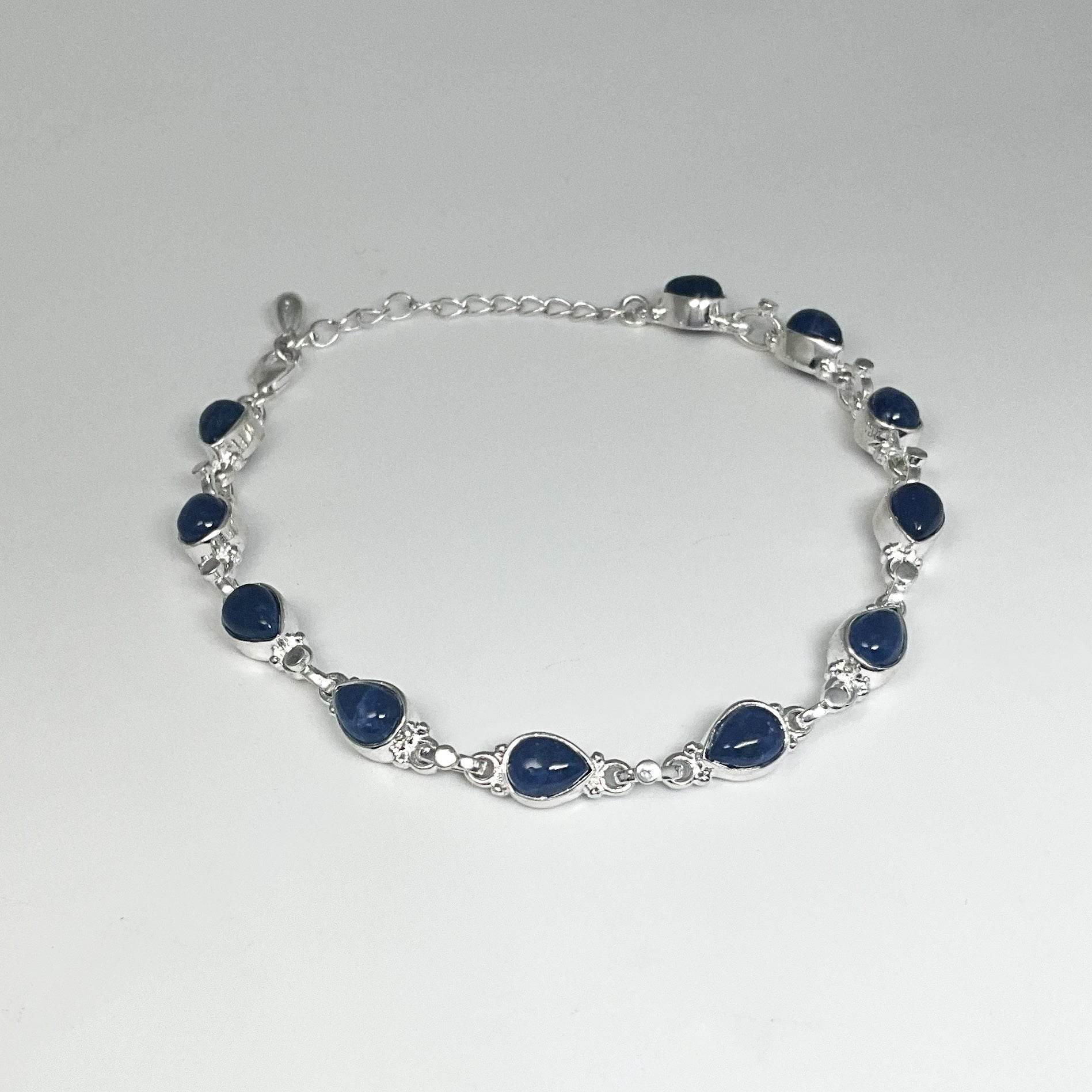 Sodalite Sterling Silver Bracelet - Rocks and Gems Canada