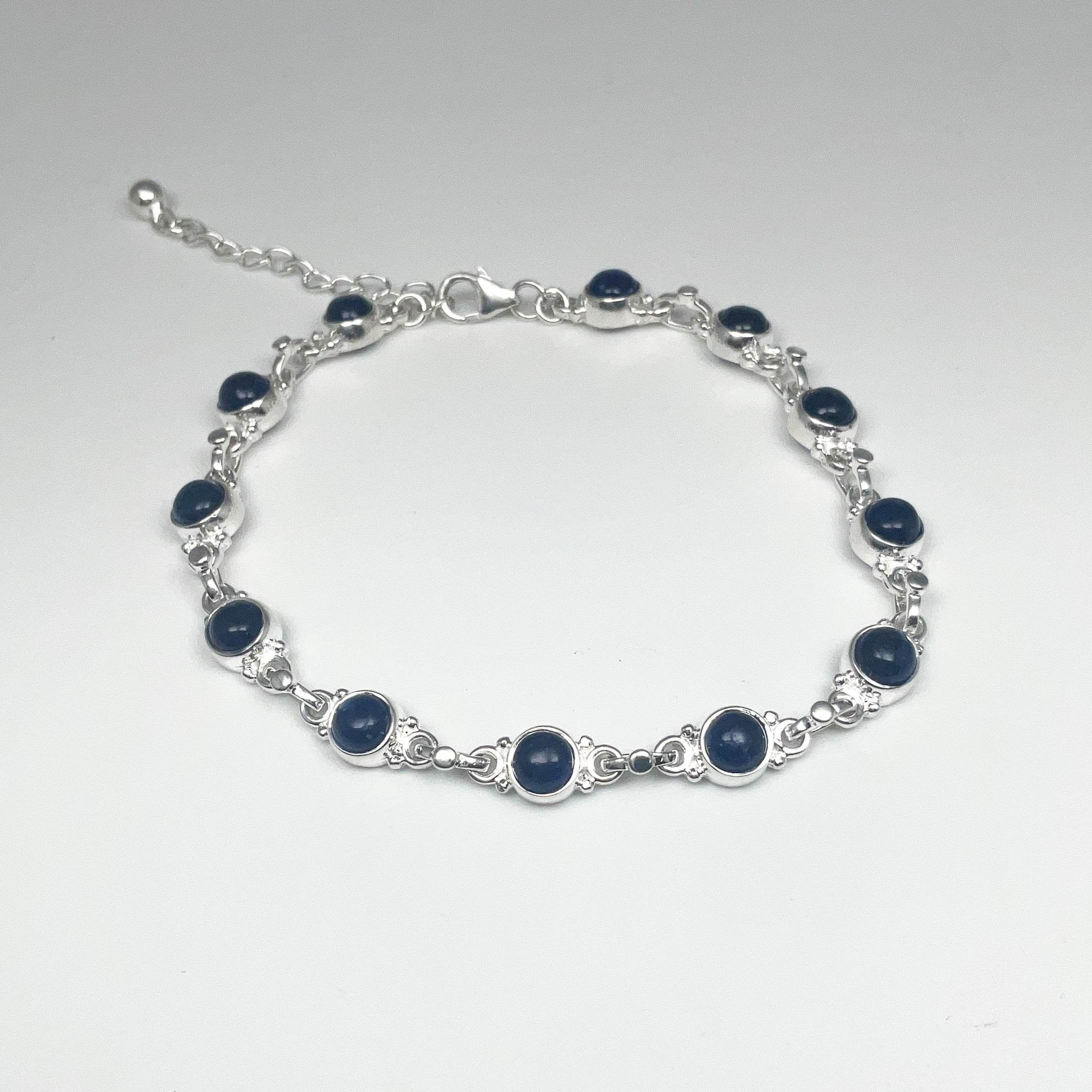 Sodalite Sterling Silver Bracelet - Rocks and Gems Canada