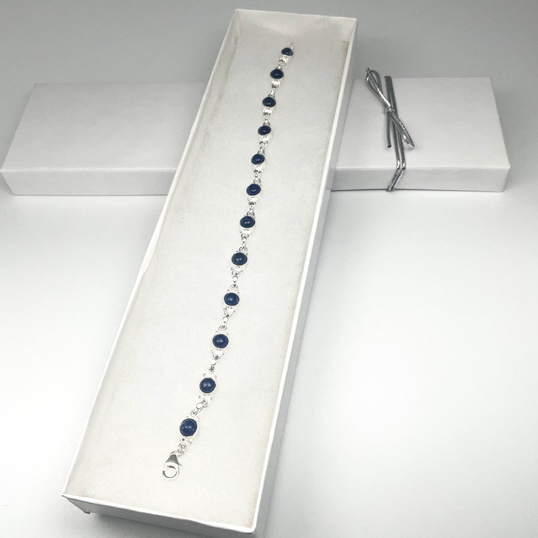 Sodalite Sterling Silver Bracelet - Rocks and Gems Canada