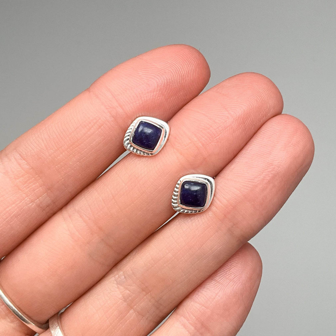 Sodalite Stud Earrings - Rocks and Gems Canada