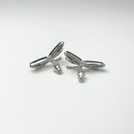 Amber Cameo Dragonfly Stud Earrings - Rocks and Gems Canada