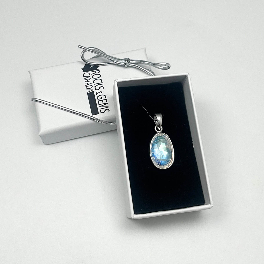 Rainbow Moonstone Pendant - Rocks and Gems Canada