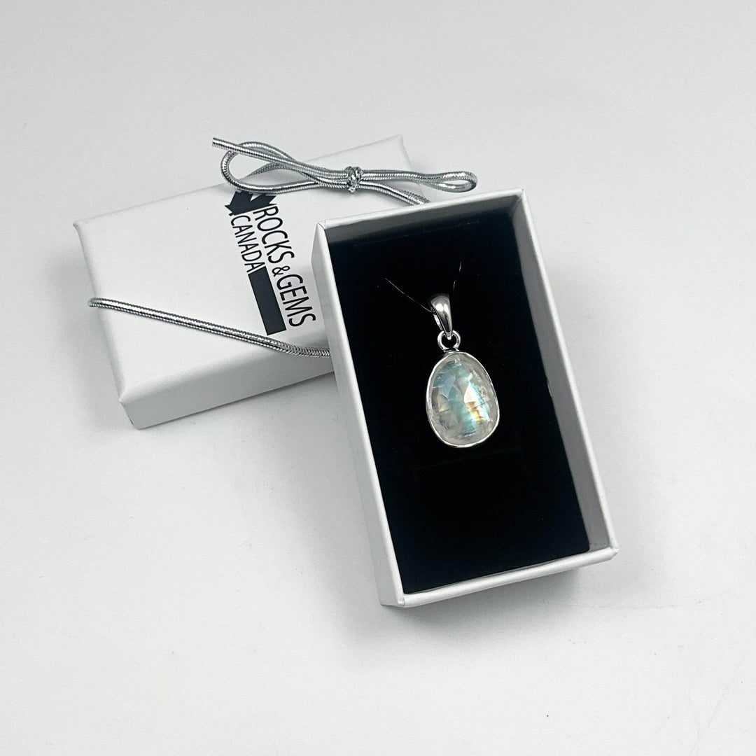 Rainbow Moonstone Pendant - Rocks and Gems Canada