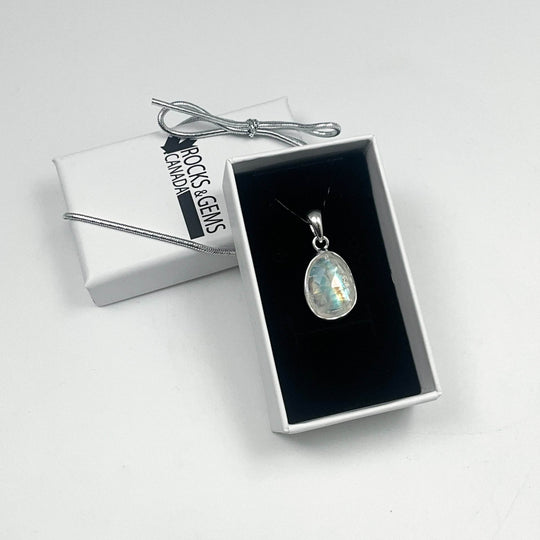 Rainbow Moonstone Pendant - Rocks and Gems Canada