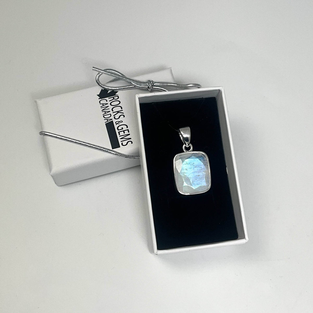 Rainbow Moonstone Pendant - Rocks and Gems Canada