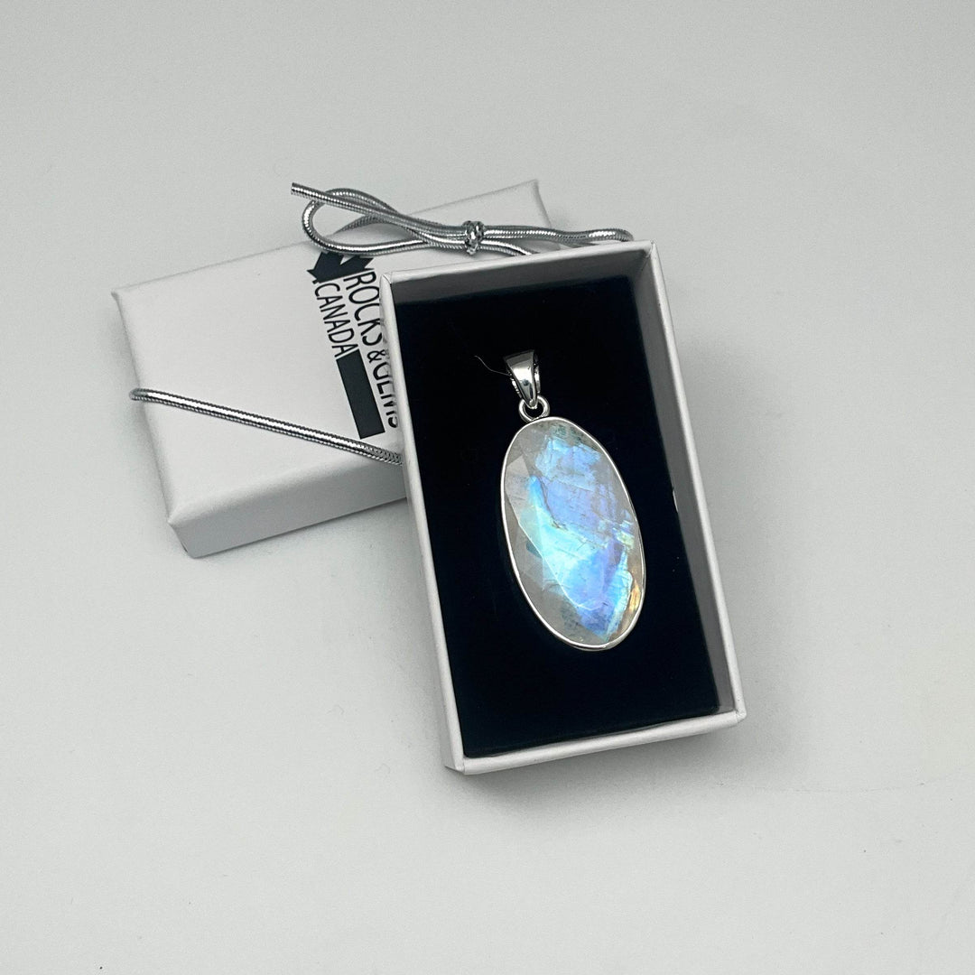 Rainbow Moonstone Pendant - Rocks and Gems Canada